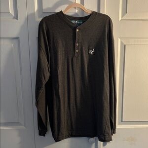 Big Dogs Charcoal Long Sleeve Henley Shirt